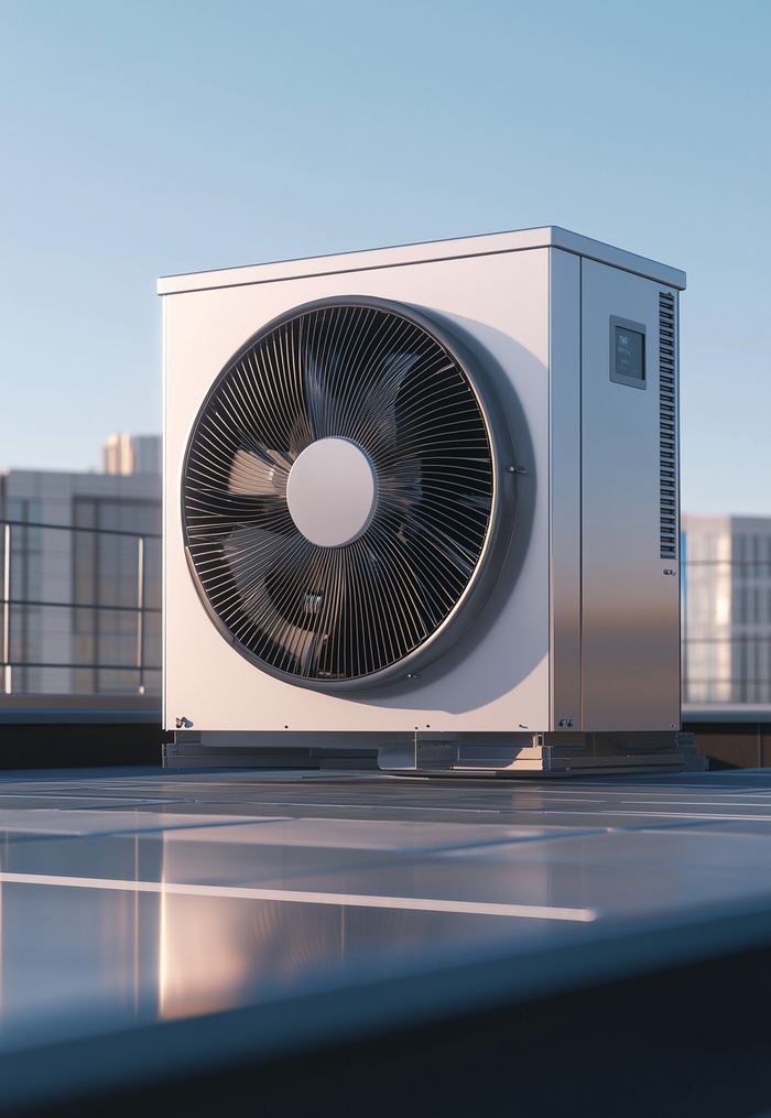 Modern outdoor heat pump unit